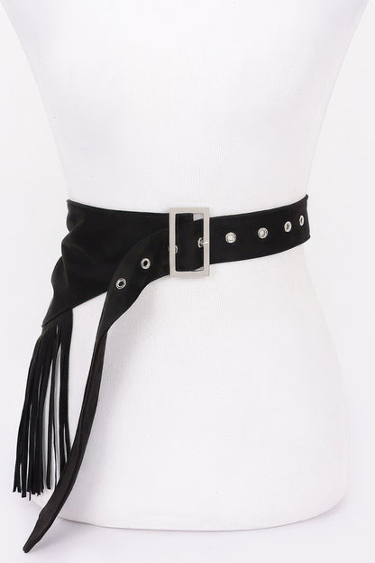 Plus Size Faux Suede Fringe Belt - Plus Size XL-4XL - View 6