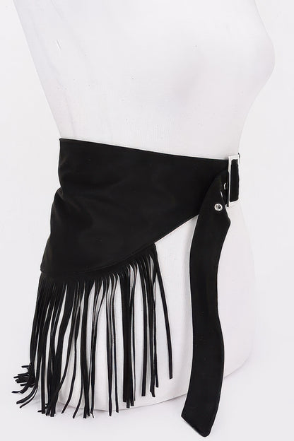 Plus Size Faux Suede Fringe Belt - Plus Size XL-4XL - View 7