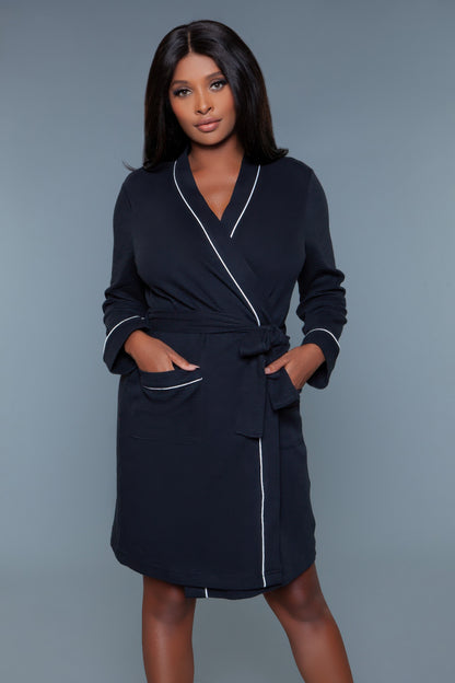 Plus Size Waffle Robe Queen — front view