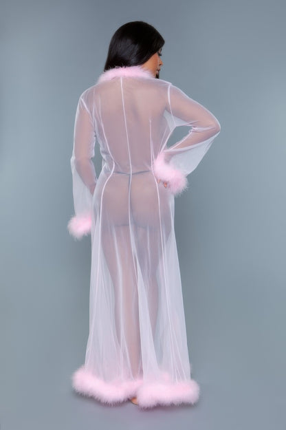 Plus Size Marabou Feather Robe - Plus Size XL-4XL - View 2