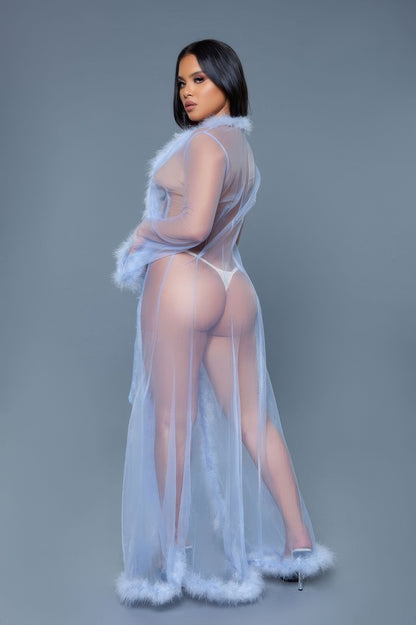 Plus Size Marabou Feather Robe - Plus Size XL-4XL - View 14