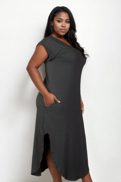Plus Size Batwing Sleeve V Neck Maxi Dress - Plus Size XL-4XL - View 2