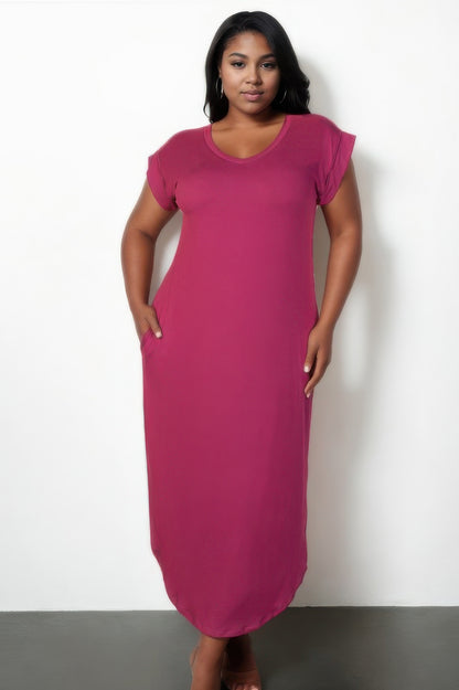 Plus Size Batwing Sleeve V Neck Maxi Dress - Plus Size XL-4XL - View 4