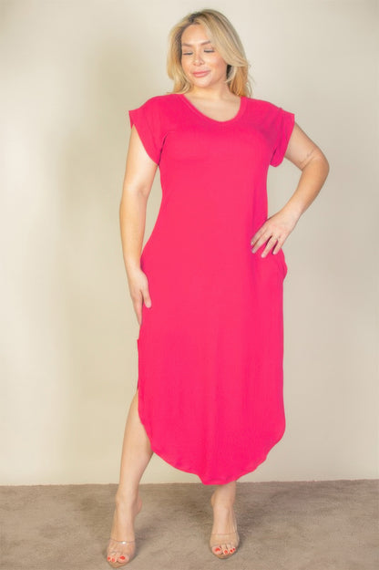 Plus Size Batwing Sleeve V Neck Maxi Dress - Plus Size XL-4XL - View 5