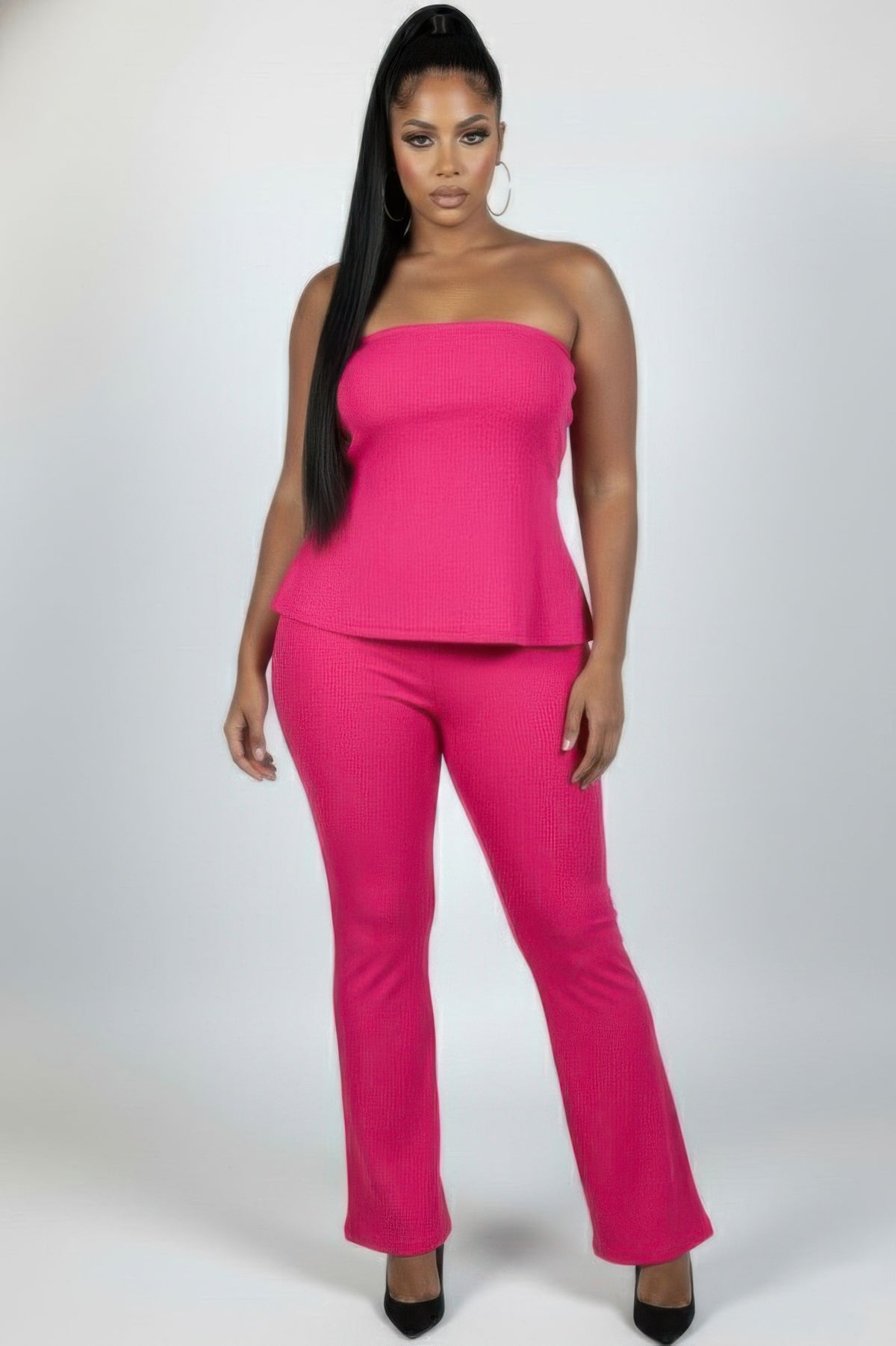 Plus Size Ribbed Two-Piece Sets - Plus Size XL-4XL - View 7