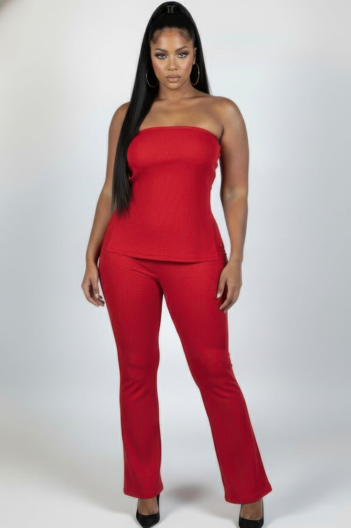 Plus Size Ribbed Two-Piece Sets - Plus Size XL-4XL - View 10