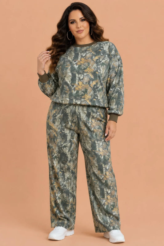 Plus Size Camo Two-Piece Sets - Plus Size XL-4XL - View 1
