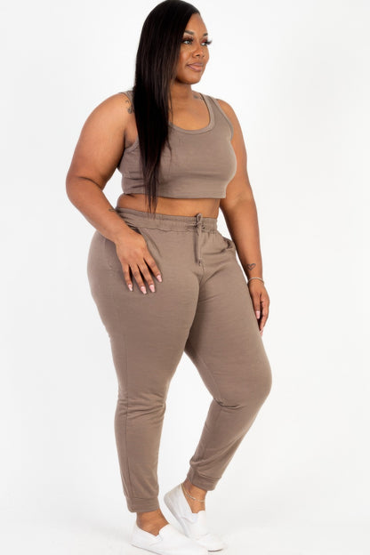 Plus Size French Terry Loungewear Set - Plus Size XL-4XL - View 2