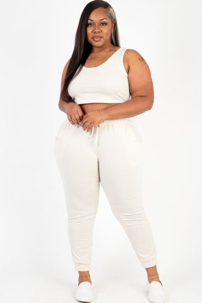 Plus Size French Terry Loungewear Set - Plus Size XL-4XL - View 5