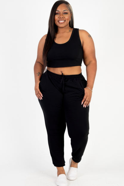 Plus Size French Terry Loungewear Set - Plus Size XL-4XL - View 6