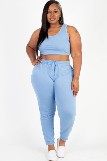 Plus Size French Terry Loungewear Set - Plus Size XL-4XL - View 8