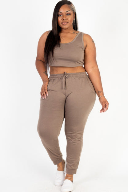 Plus Size French Terry Loungewear Set - Plus Size XL-4XL - View 1