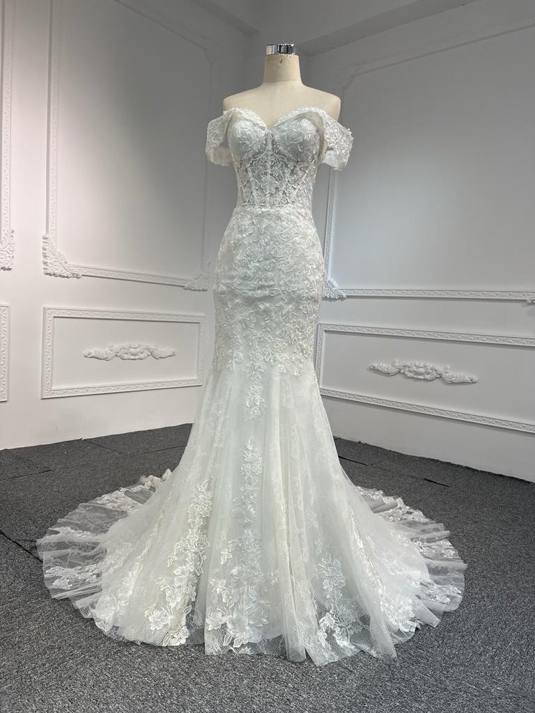 Plus Size Off Shoulder Mermaid Wedding Dress