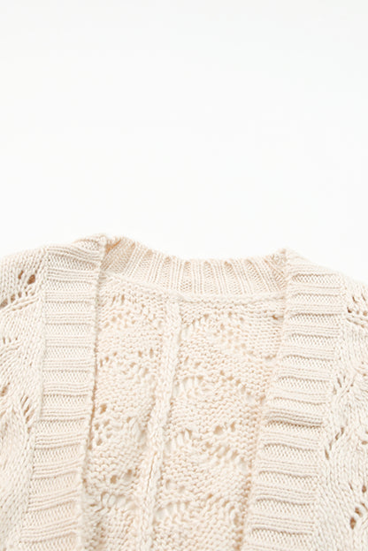 Plus Size Textured Knit Open Cardigan