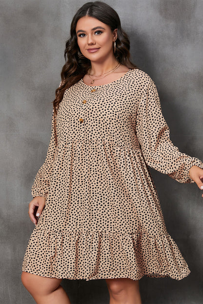 Plus Size Leopard Midi Dress - Plus Size XL-4XL - View 4