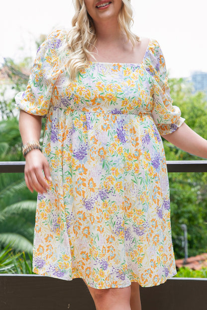 Plus Size Floral Babydoll Dress - Plus Size XL-4XL - View 7