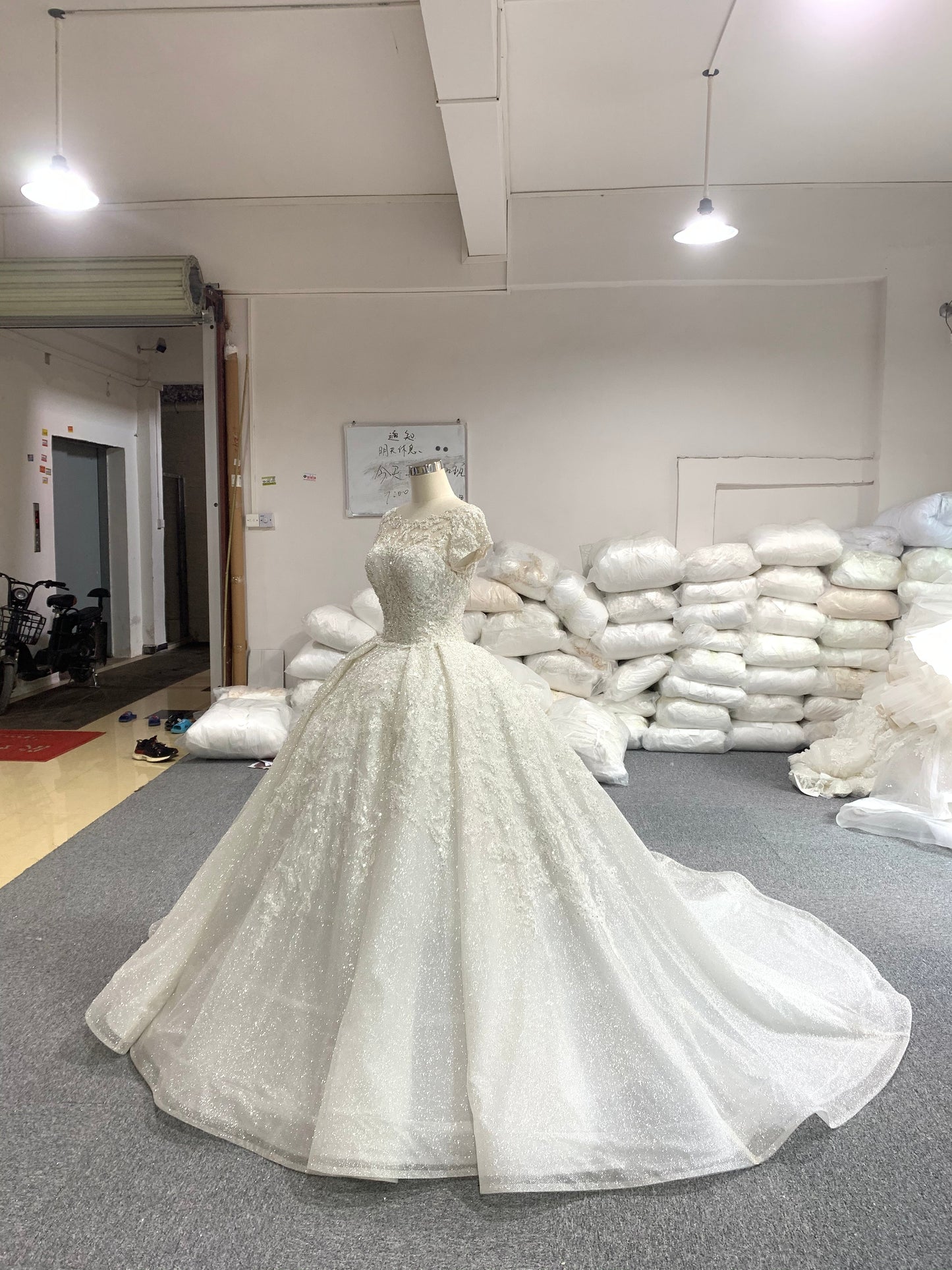 Sparkling portrait vintage bridal gown