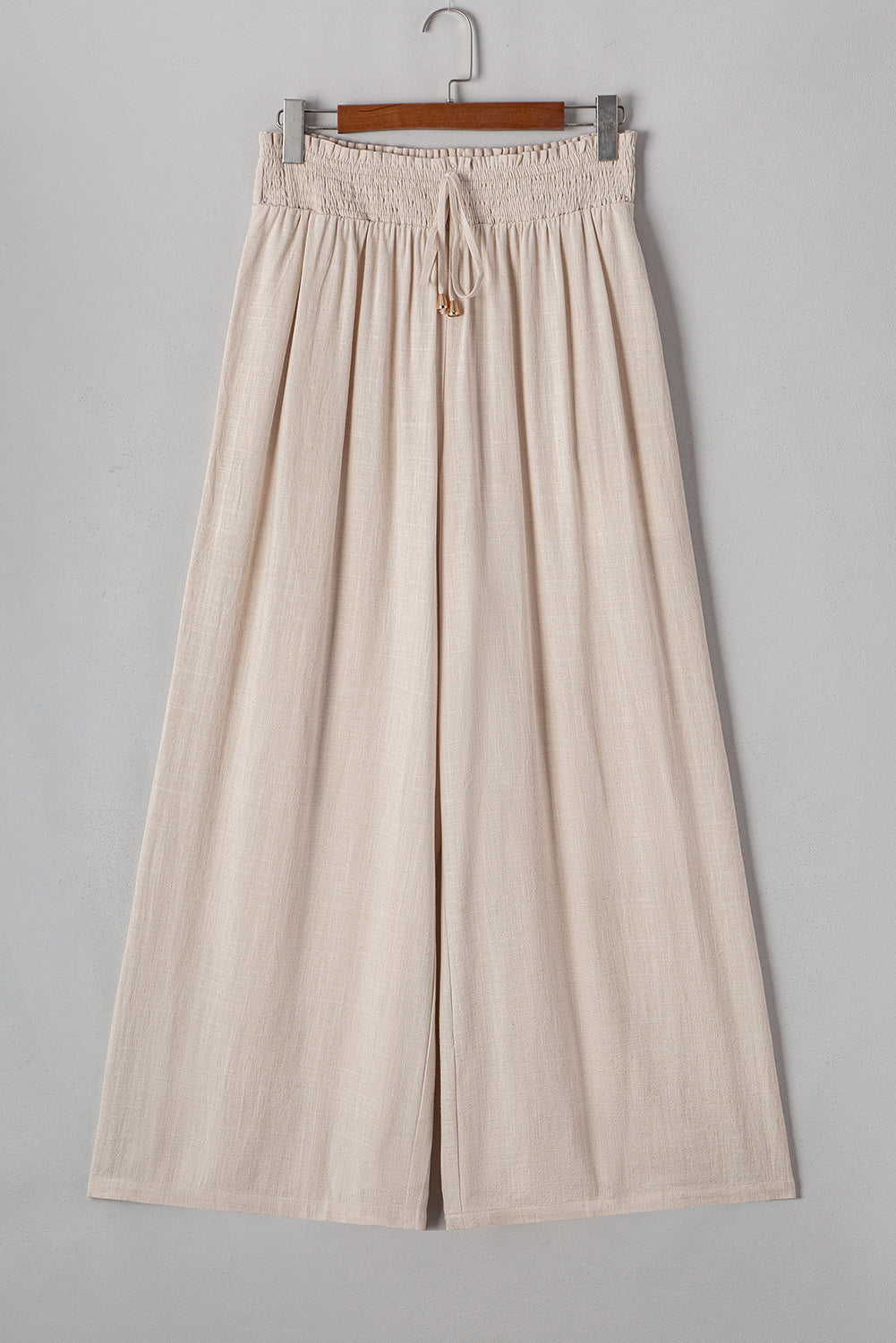 Plus Size Smocked High Waist Wide Leg Pants