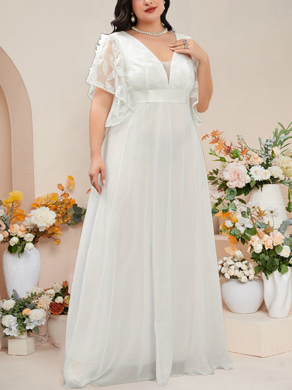 Plus Size Chiffon Wedding Gown - Plus Size XL-4XL - View 5