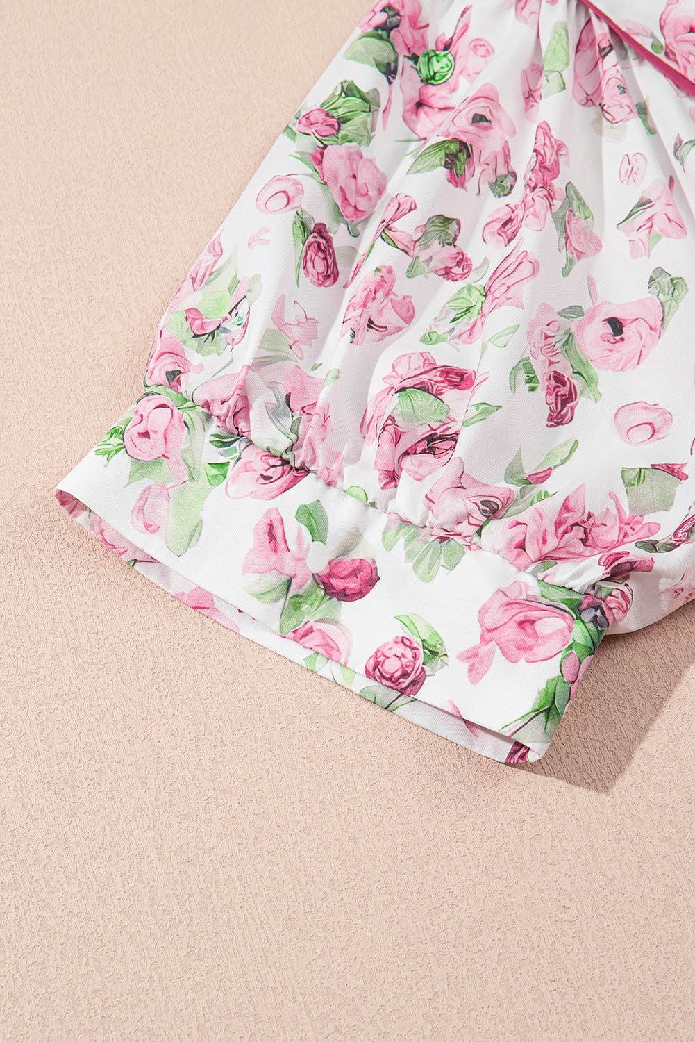 Plus Size Floral Split Neck Mini Dress