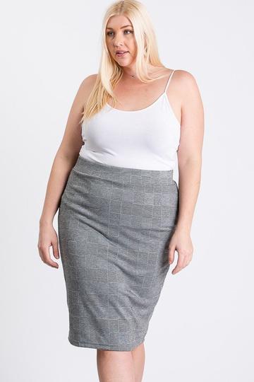 Plus Size Glen Plaid Skirt - Plus Size XL-4XL - View 1