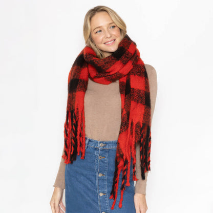 Plus Size Buffalo Plaid Scarf - Plus Size XL-4XL - View 5
