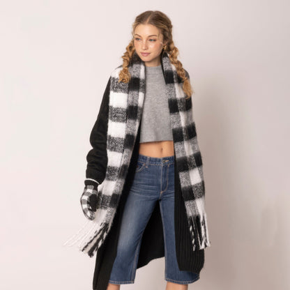 Plus Size Buffalo Plaid Scarf - Plus Size XL-4XL - View 3