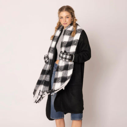 Plus Size Buffalo Plaid Scarf - Plus Size XL-4XL - View 4