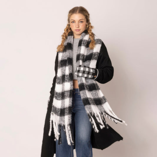 Buffalo Plaid Scarf - Plus Size Clothing