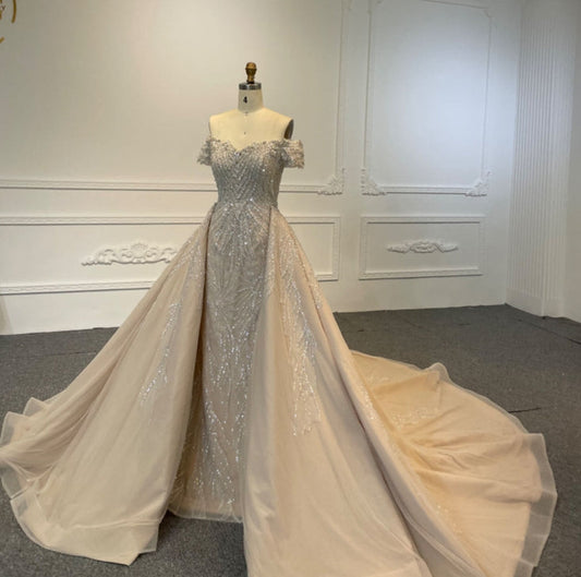 Plus Size Off Shoulder Mermaid Wedding Dress