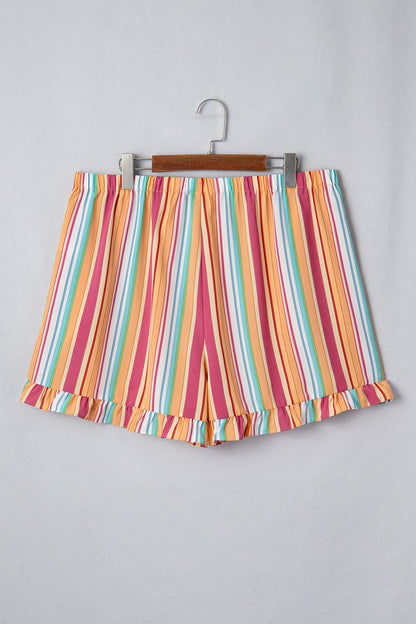 Plus Size Elastic Waist Ruffle Hem Shorts - Plus Size XL-4XL - View 8