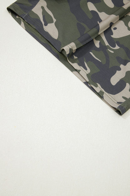 Plus Size Camo Shorts with Elastic Waist Tie - Plus Size XL-4XL - View 5