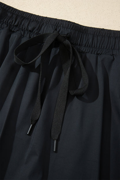 Plus Size Drawstring Waist Flared Tennis Skort - Plus Size Clothing