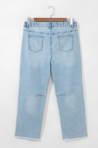 Plus Size Seam Detail Patch Pocket Shift Jeans - Plus Size Clothing