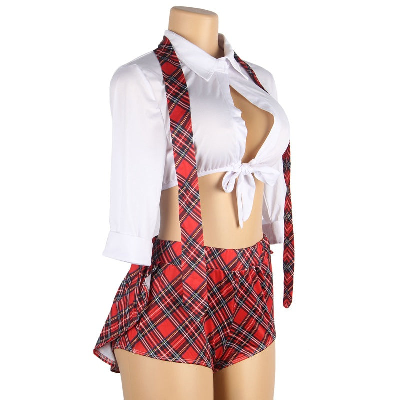 Plus Size Sexy Preppy Uniform Lingerie Set - Plus Size XL-4XL - View 4