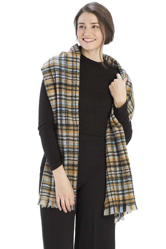 Colored Plaid Checkered Scarf - Plus Size Clothing