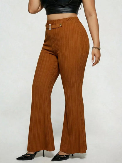 Plus Size High Waist Flare Pants - Plus Size XL-4XL - View 2