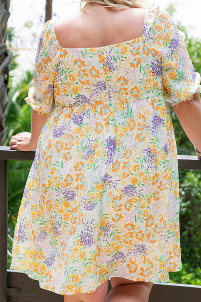 Plus Size Floral Babydoll Dress - Plus Size XL-4XL - View 4