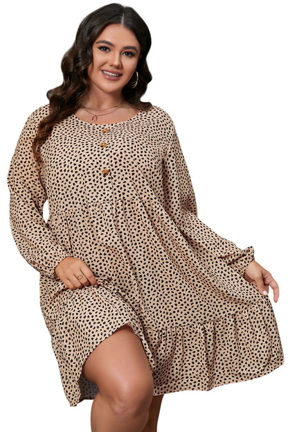 Plus Size Leopard Midi Dress - Plus Size XL-4XL - View 7