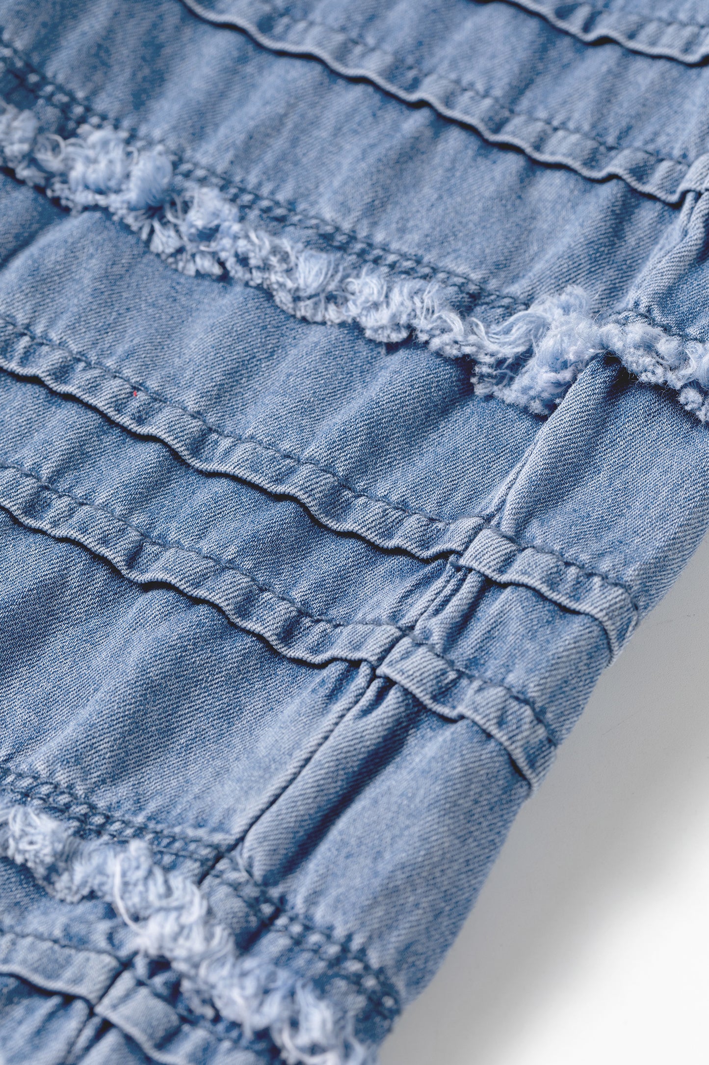 Plus Size Tiered Ruffled Wide Leg Denim Pants