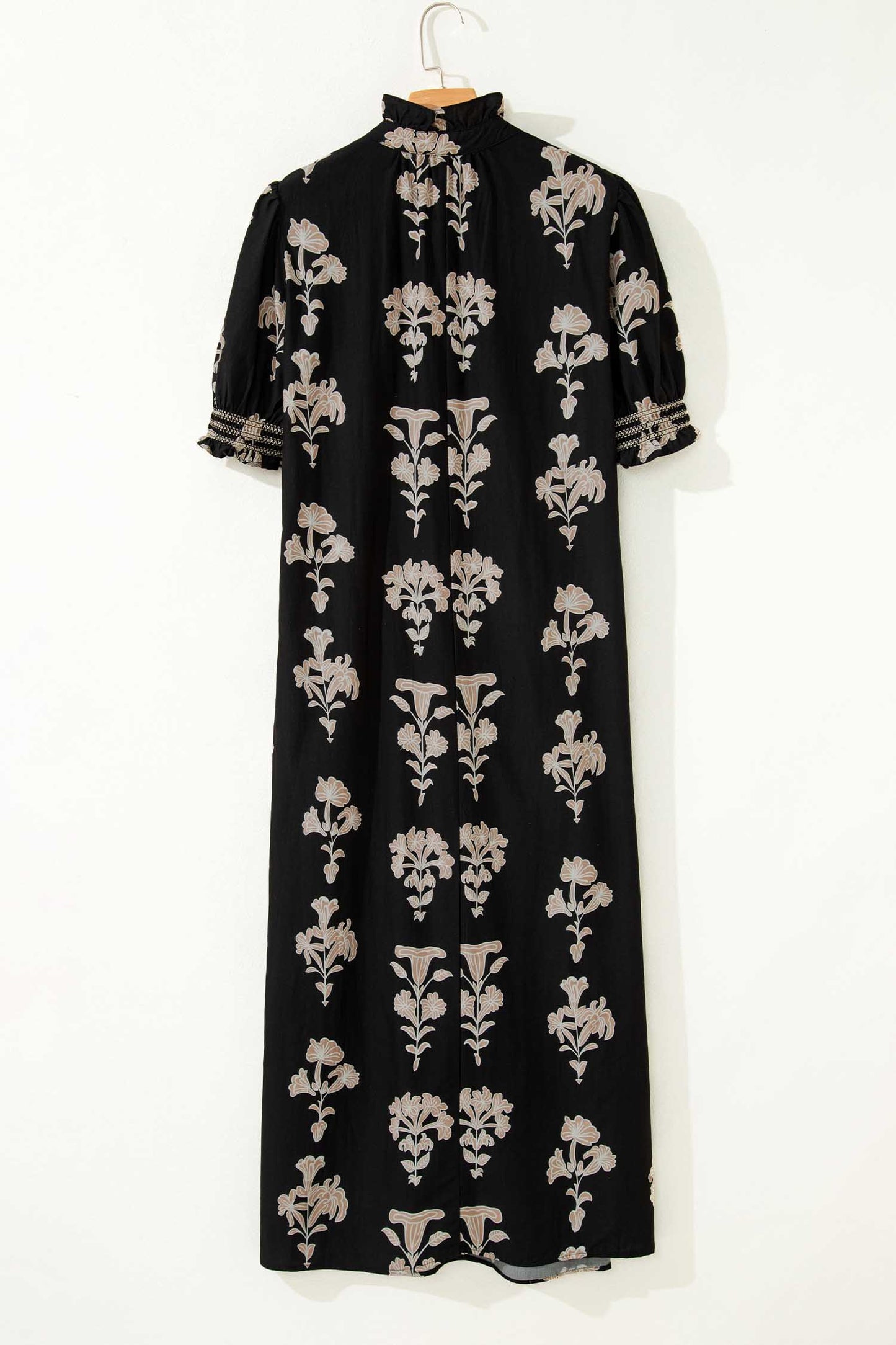 Plus Size Floral Print Frilled Collar Maxi Dress - Plus Size XL-4XL - View 6