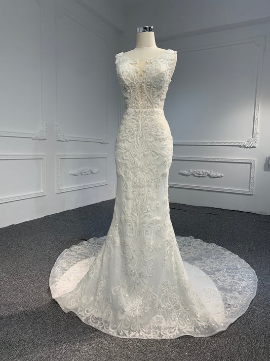 Plus Size Luxurious Mermaid Wedding Dress with Lace