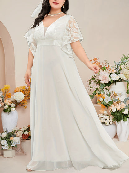 Plus Size Chiffon Wedding Gown - Plus Size XL-4XL - View 4