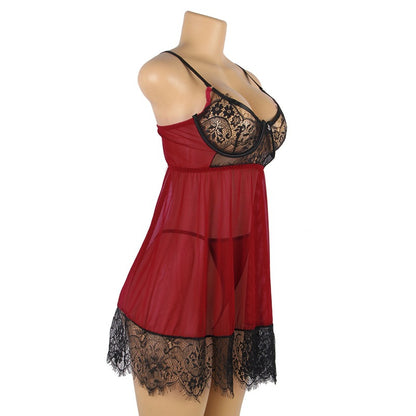 Plus Size Sexy Backless Lace Slip Nightdress - Plus Size XL-4XL - View 4