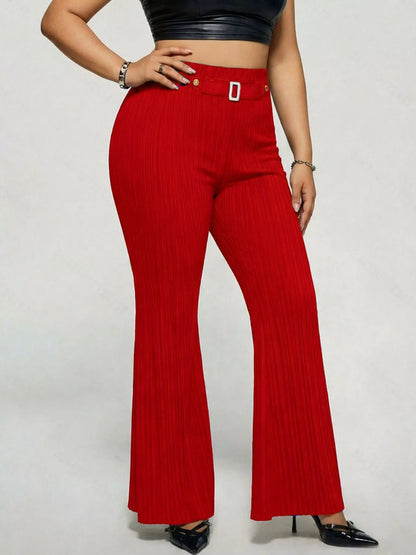 Plus Size High Waist Flare Pants - Plus Size XL-4XL - View 13