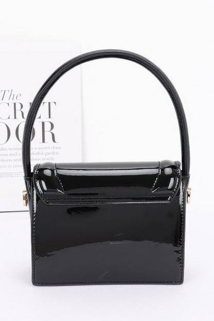 Plus Size Enamel Top Handle Flap Bag - Plus Size XL-4XL - View 5