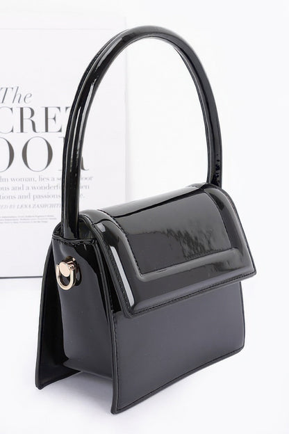 Plus Size Enamel Top Handle Flap Bag - Plus Size XL-4XL - View 2