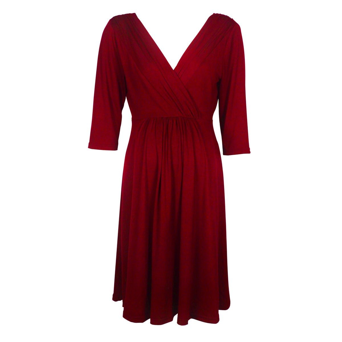 European and American pleated deep V-neck fashionable party evening dress, maternity dress, breastfeeding dress - Plus Size Clothing