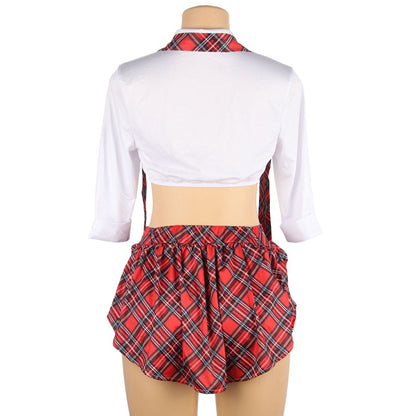 Plus Size Sexy Preppy Uniform Lingerie Set - Plus Size XL-4XL - View 5