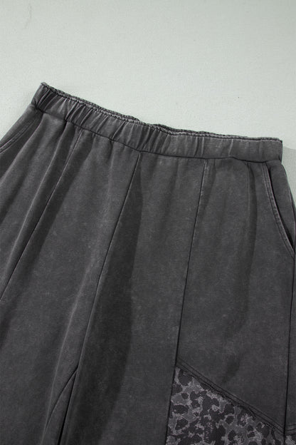 Plus Size Leopard Patchwork Wide Leg Pants - Plus Size XL-4XL - View 6